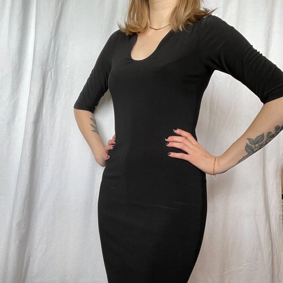 Franco Mirabelli Double Lined Little Black Dress  - Amazing Canadian Quality - Picture 1 of 8